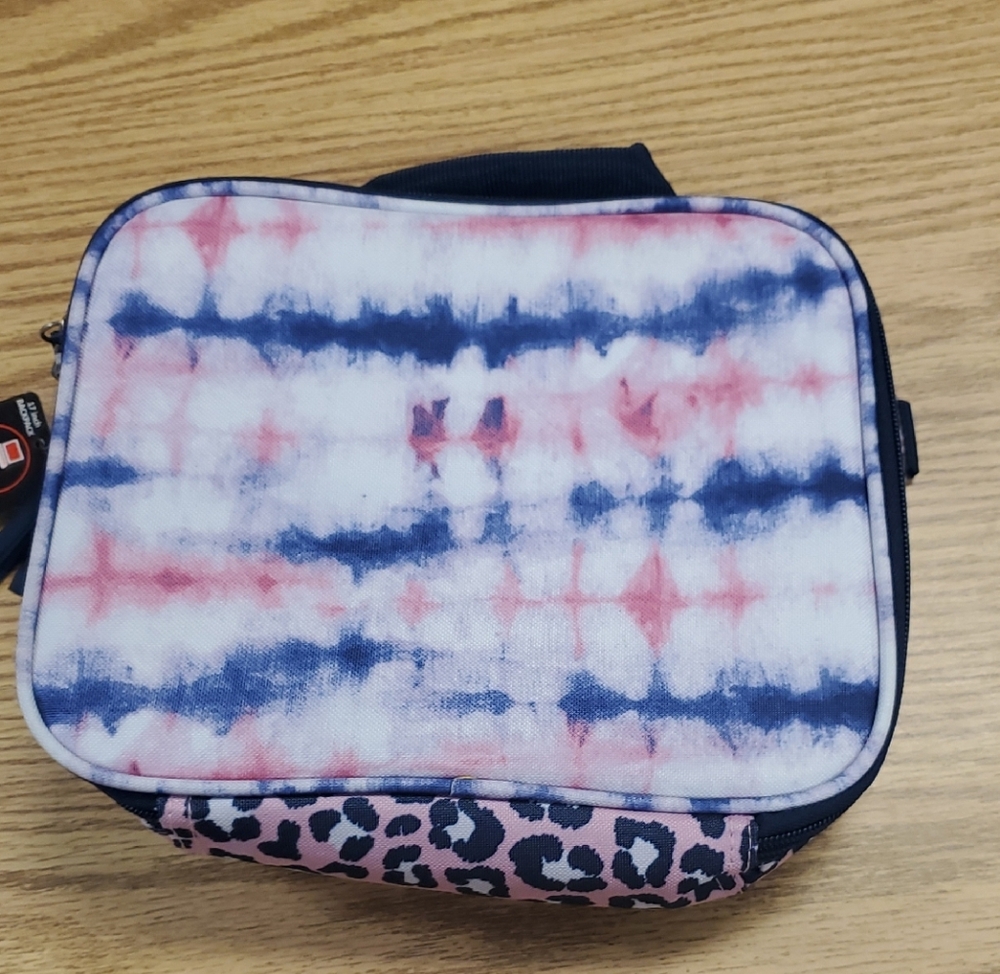 Vibrant Tie-Dye and Leopard Kids Lunch Bag